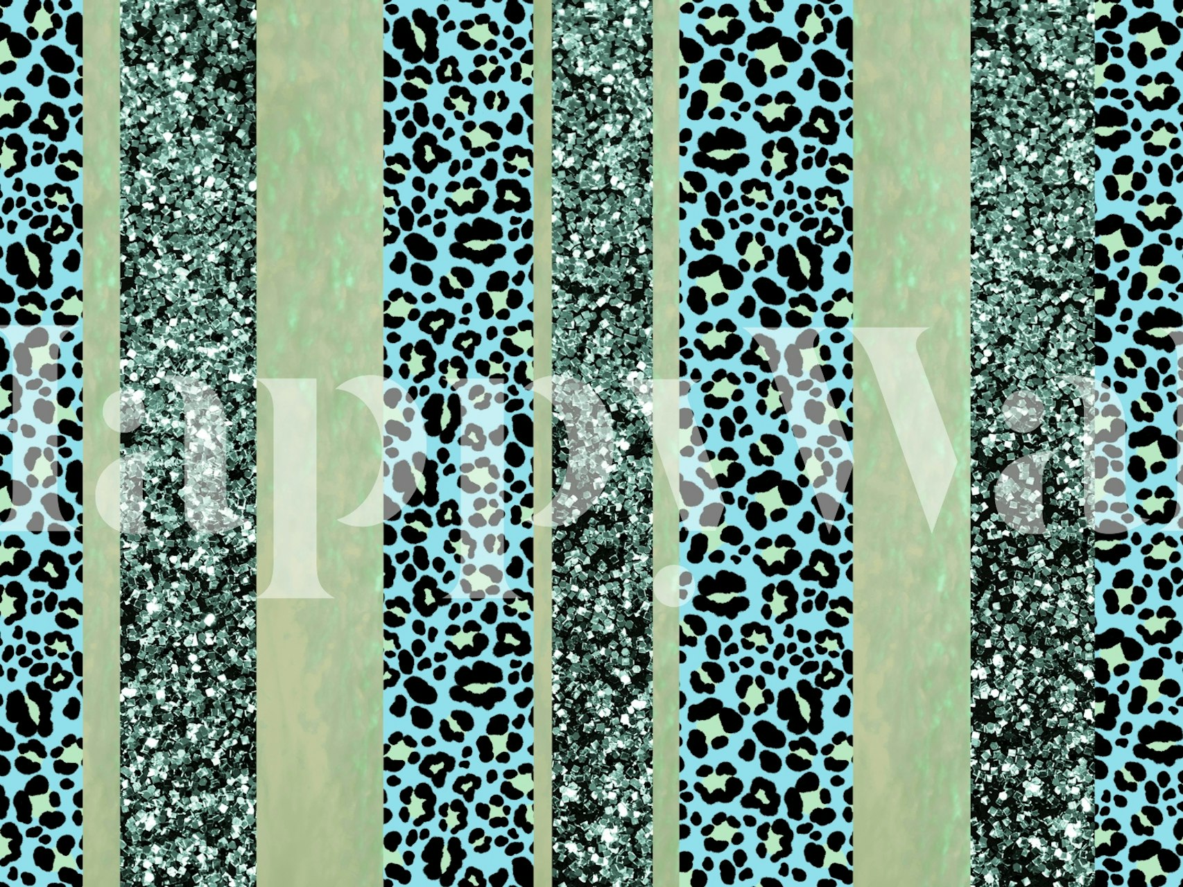 Leopard Glitter Stripes Glam 2 wallpaper in a room