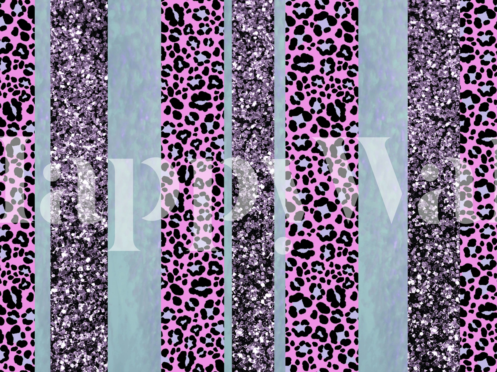 Leopard Glitter Stripes Glam 4 wallpaper design