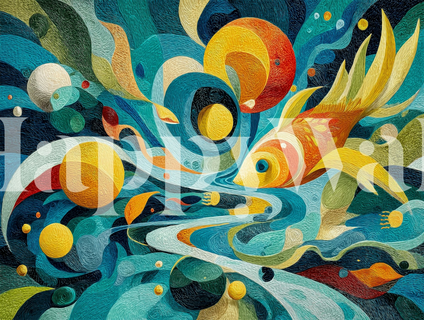 Dreamy Underwater Galaxy behang in een kamer