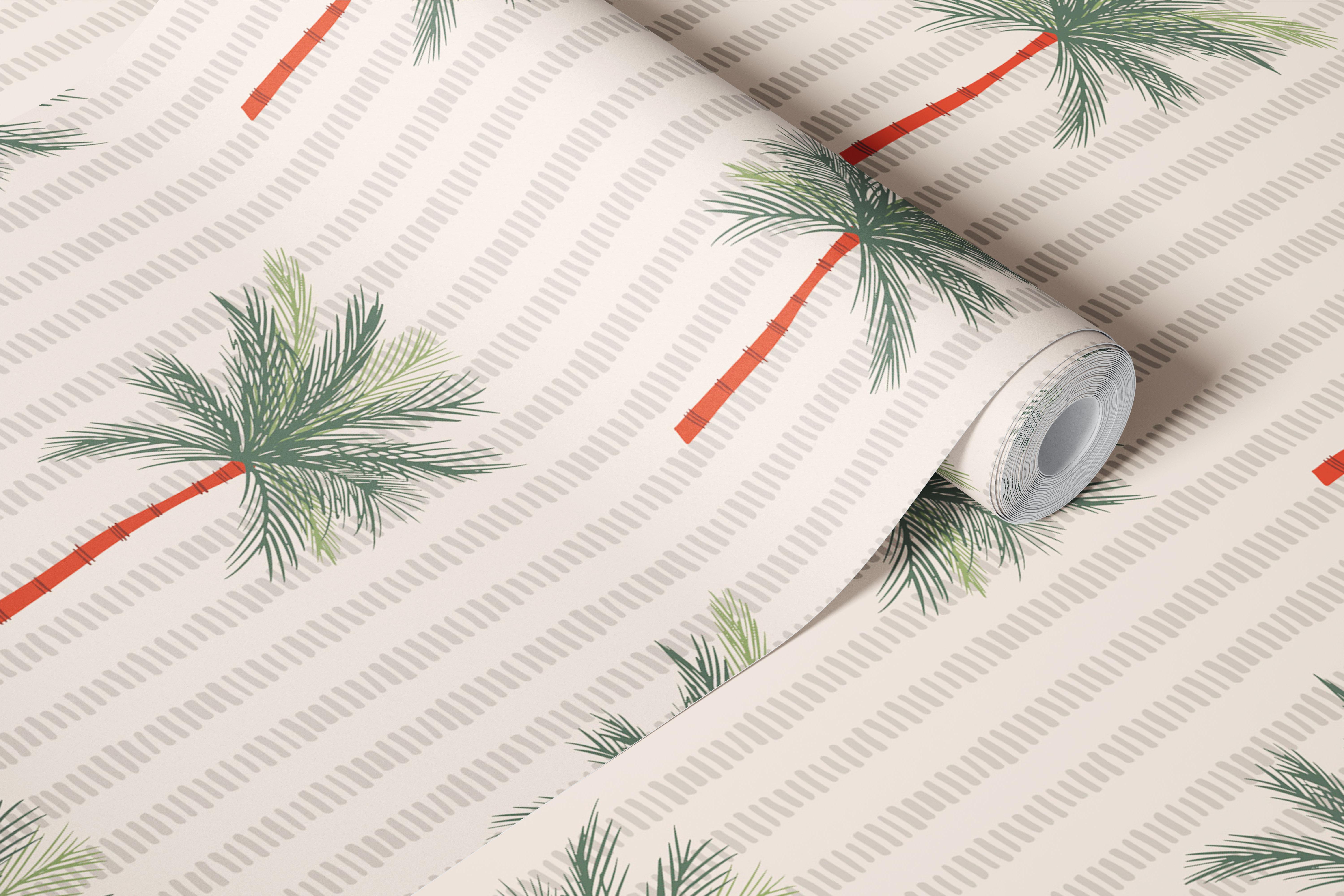 Bold palm trees wallpaper design in a room