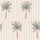 Bold palm trees on neutral greige soft stripe