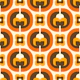 Mid Century Mod Florals Orange Brown