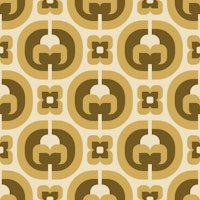 Mid Century Mod Florals Yellow Brown wallpaper