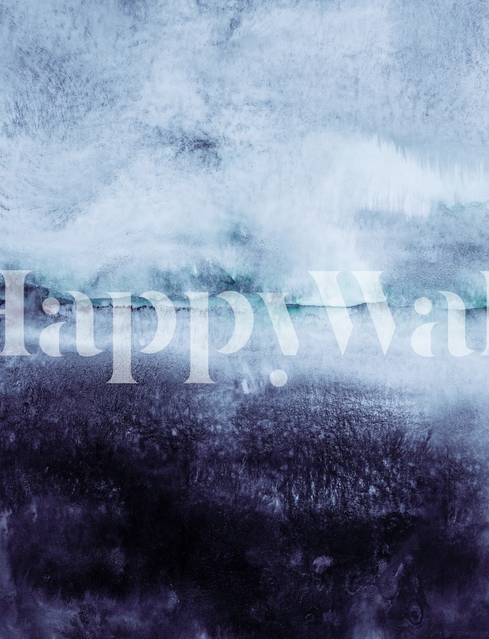 Abstract watercolor design in shades of blue and black wallpaper