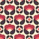 Bold Retro Floral Geometrics Red