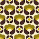 Bold Retro Floral Geometrics Olive Green