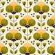 Scandinavian Poppy Bloom Green Yellow