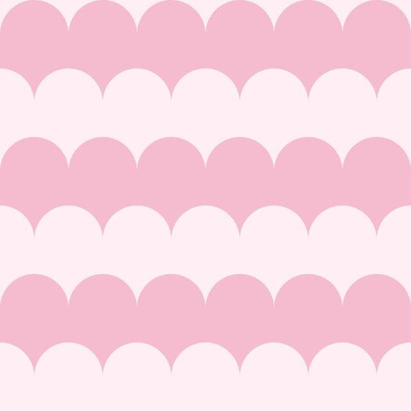 Maxi Bold Blush Pink Scallop Stripes