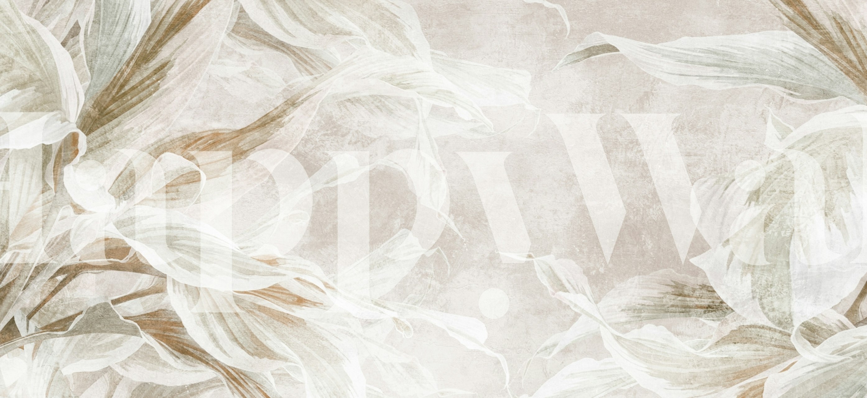 Soft Leaf Pattern wallpaper in a room