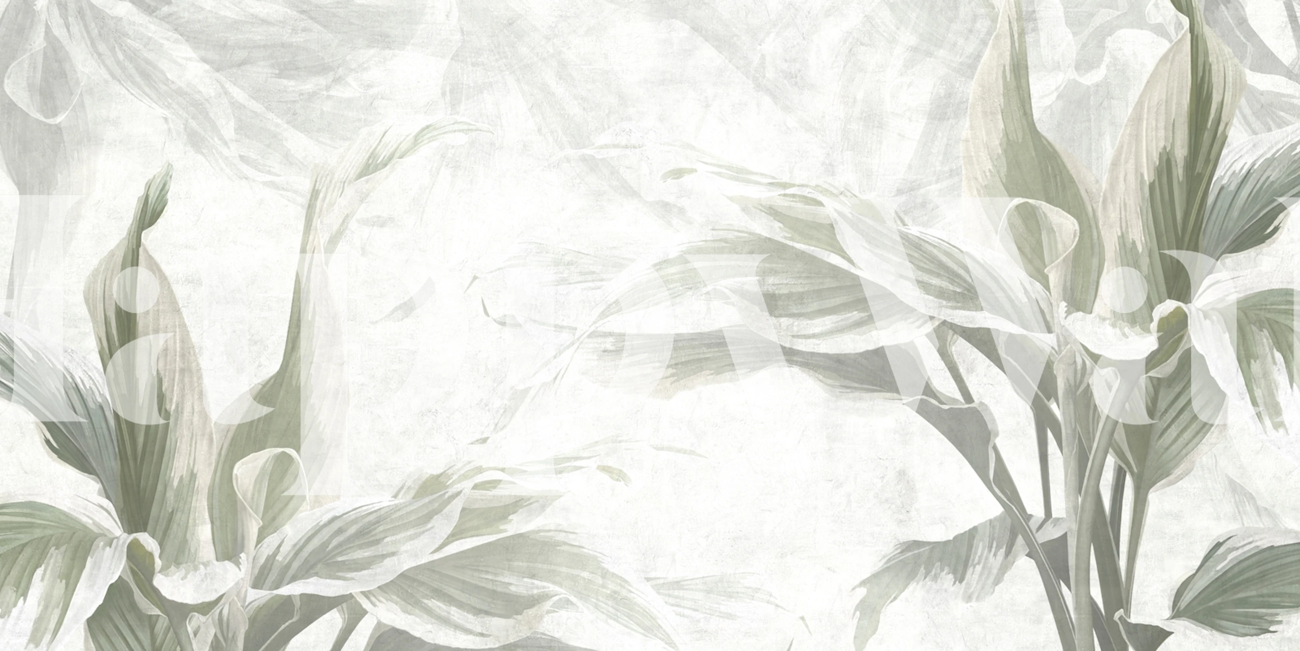 Elegant Tropical Leaf Motif wallpaper in a room