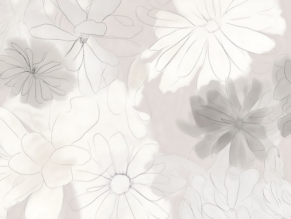 Soft Sketch Daisies Beige