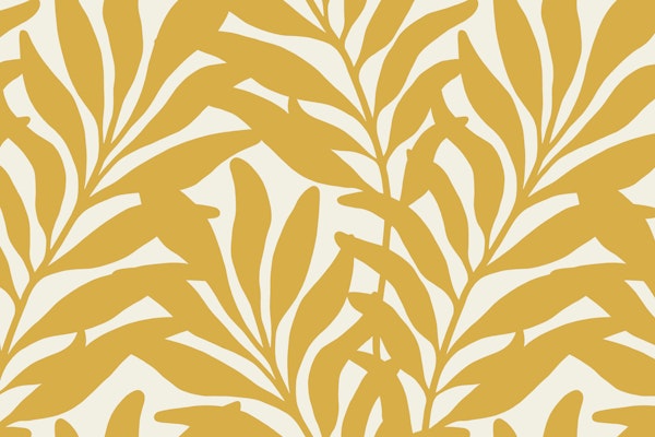 Leaf Forest - Mustard Yellow and Beige