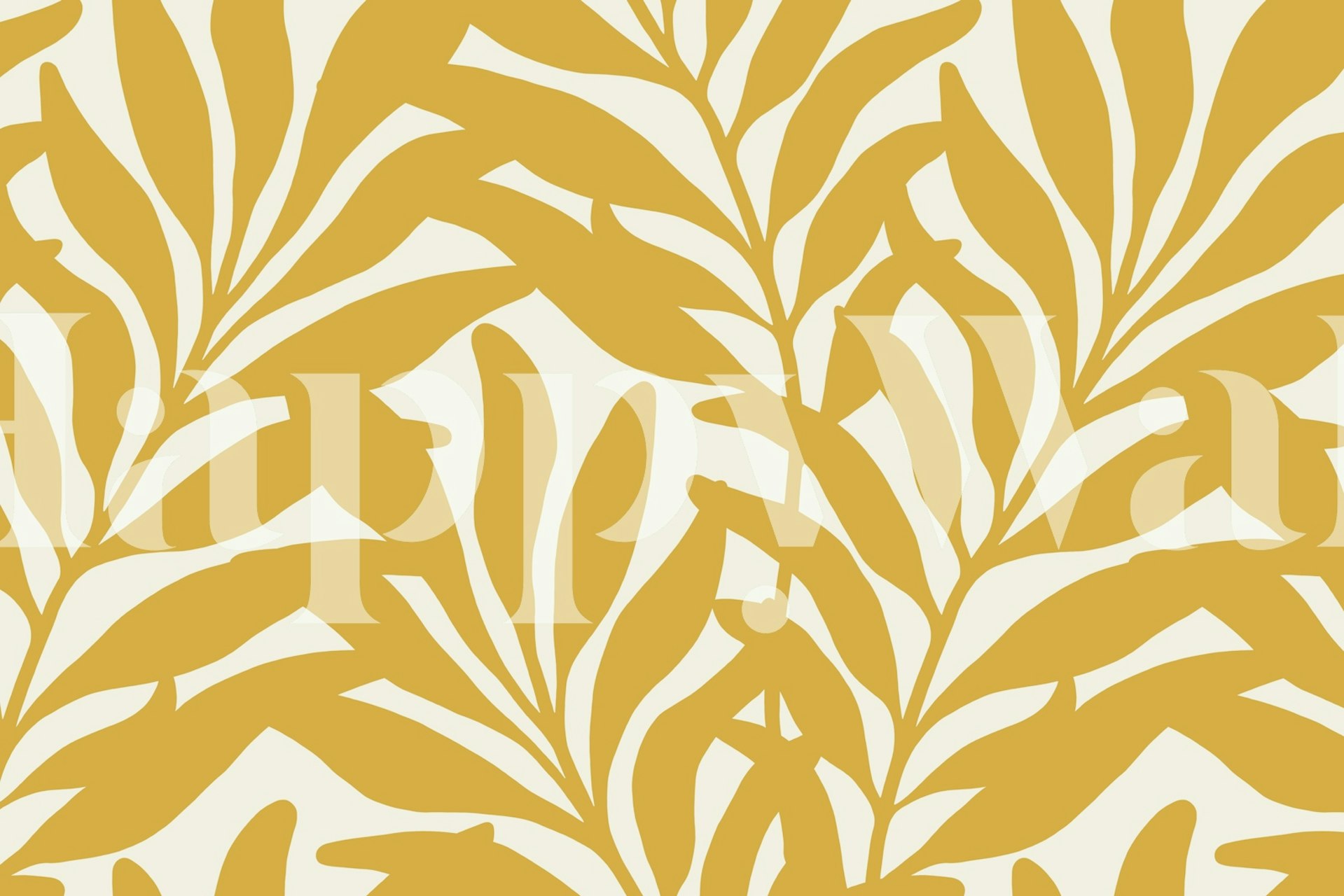 Leaf Forest wallpaper in yellow and beige