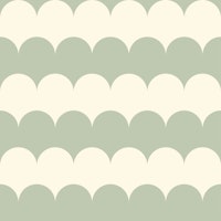 Maxi Bold Retro Sage and Cream Scallops tapet