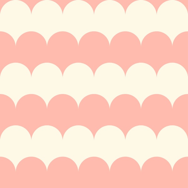 Maxi Bold Cream and Blush Scallops