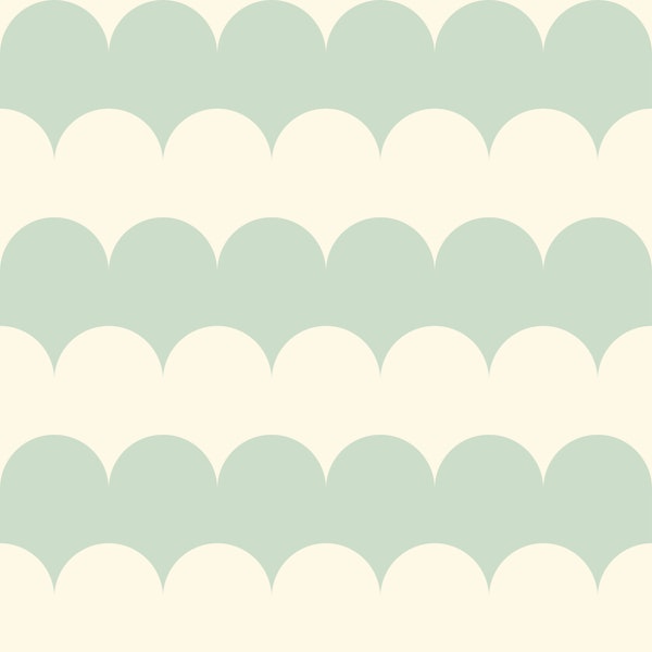 Maxi Bold Mint and Vanilla Scallop Geometric