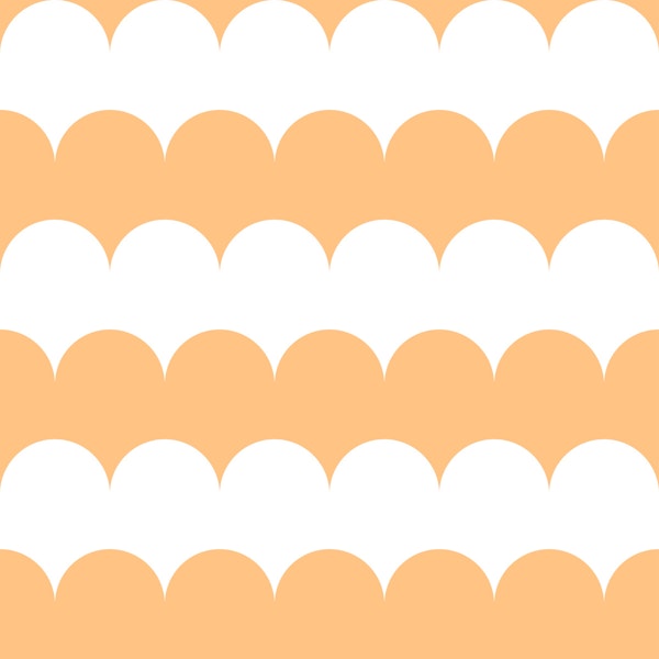 Maxi Bold Tangerine Scallop Stripes