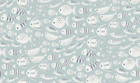 swimming fish - grey mint wallpaper
