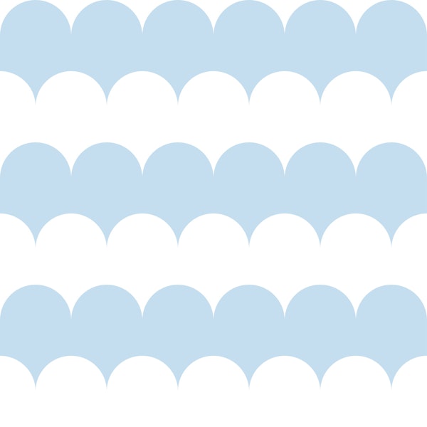 Maxi Bold Pastel Blue Scallop Rows