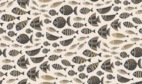 swimming fish - black and sand tapet