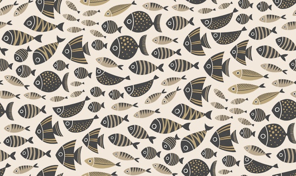 swimming fish - black and sand