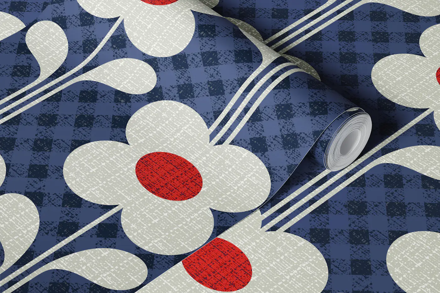 Scandi country blooms-large wallpaper roll