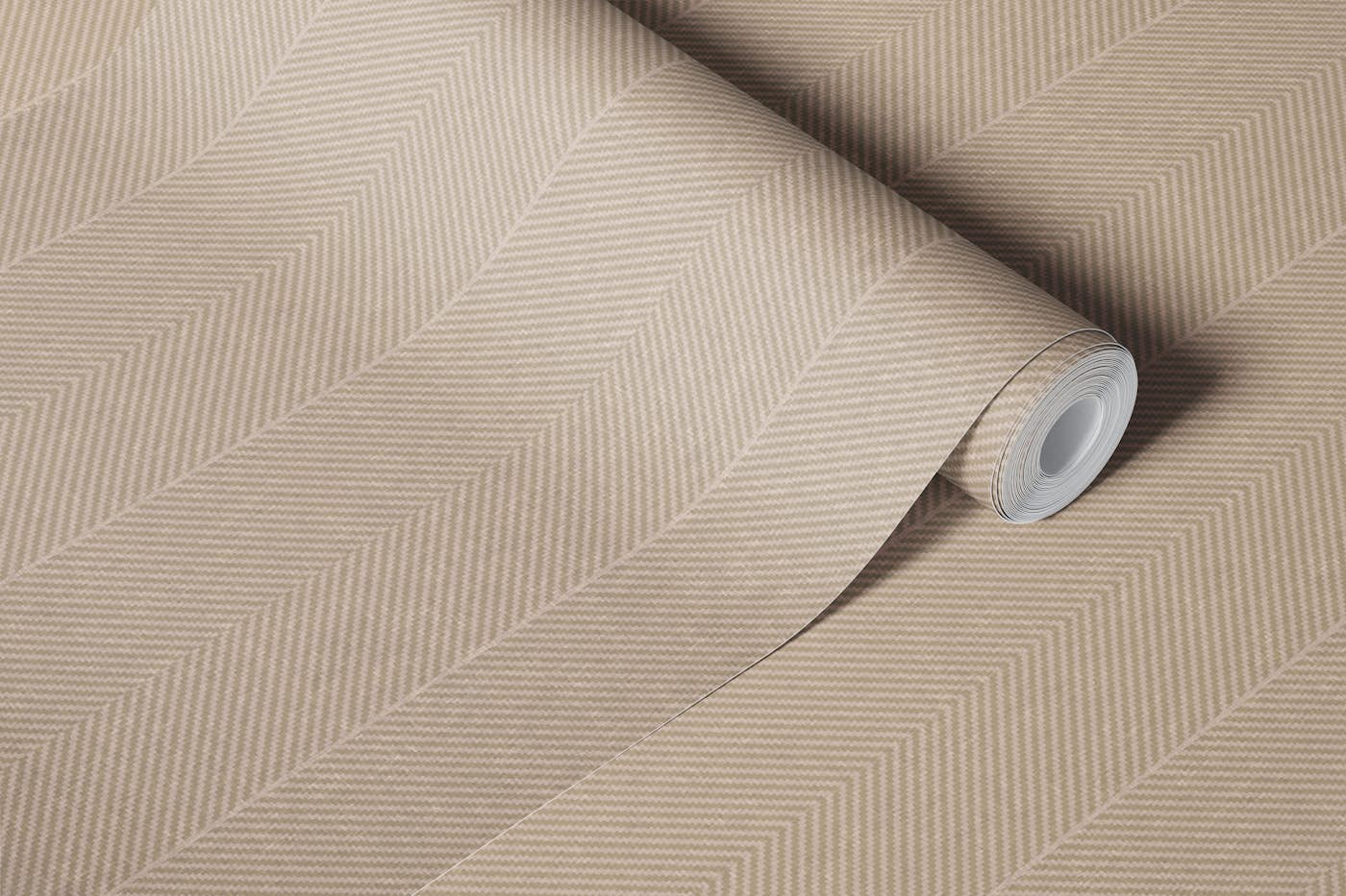 Taupe Herringbone Texture wallpaper roll