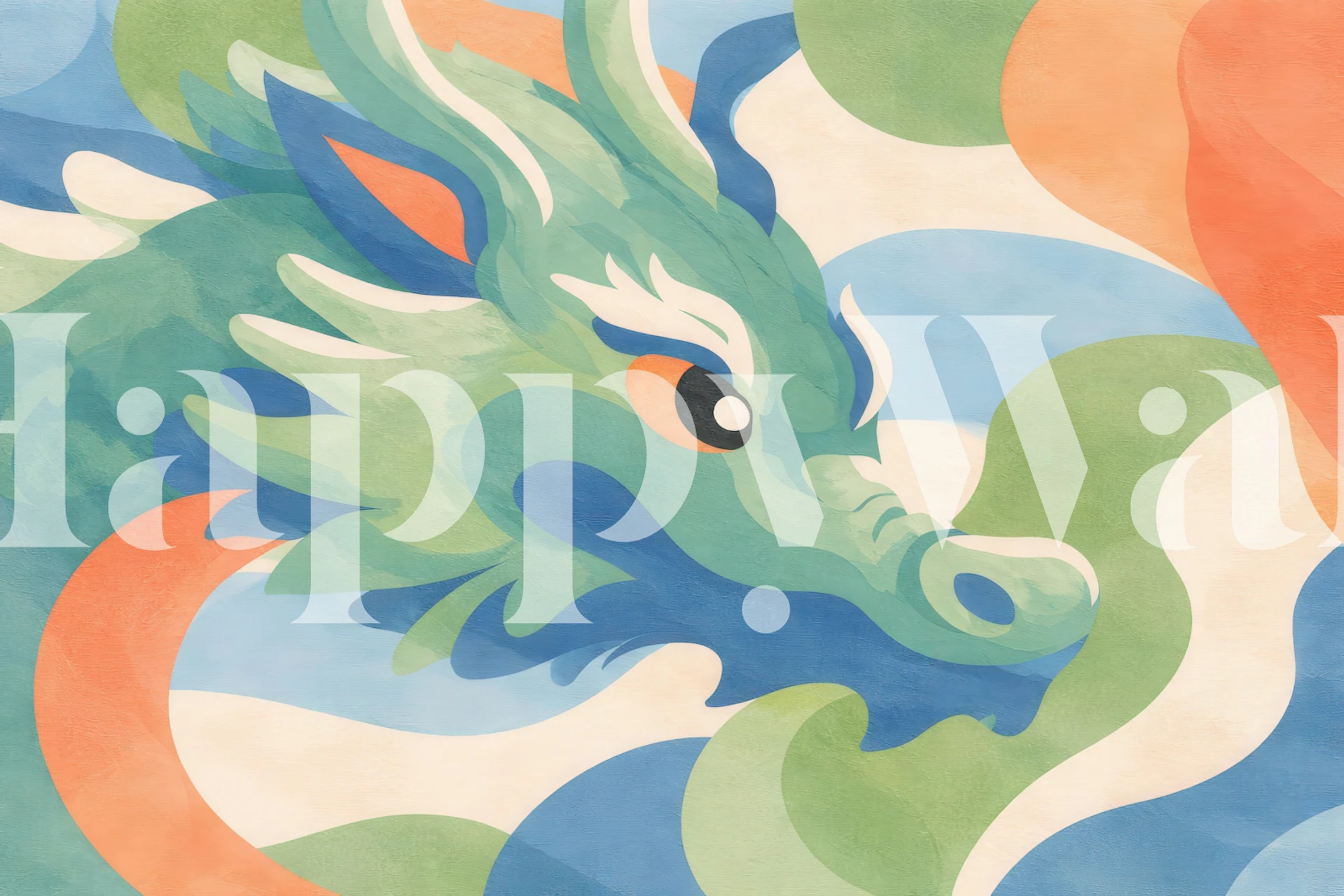 Tapeta Abstract Flowing Dragon w pokoju