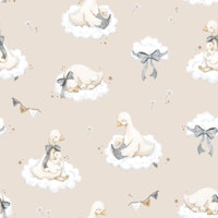 Sweet Goose Dreams - small beige wallpaper