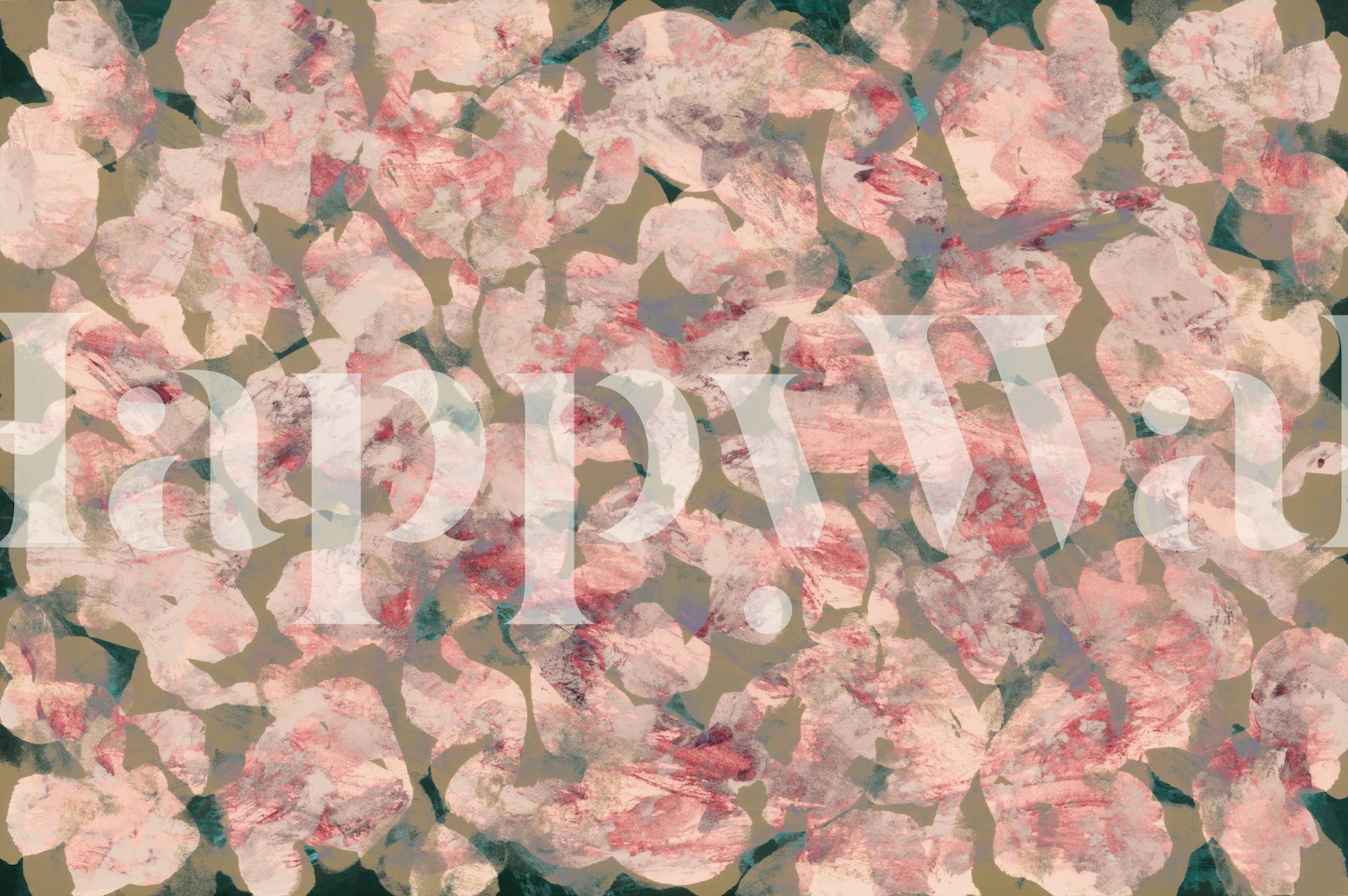 Muted Blush Botanical wallpaper displayed in a room