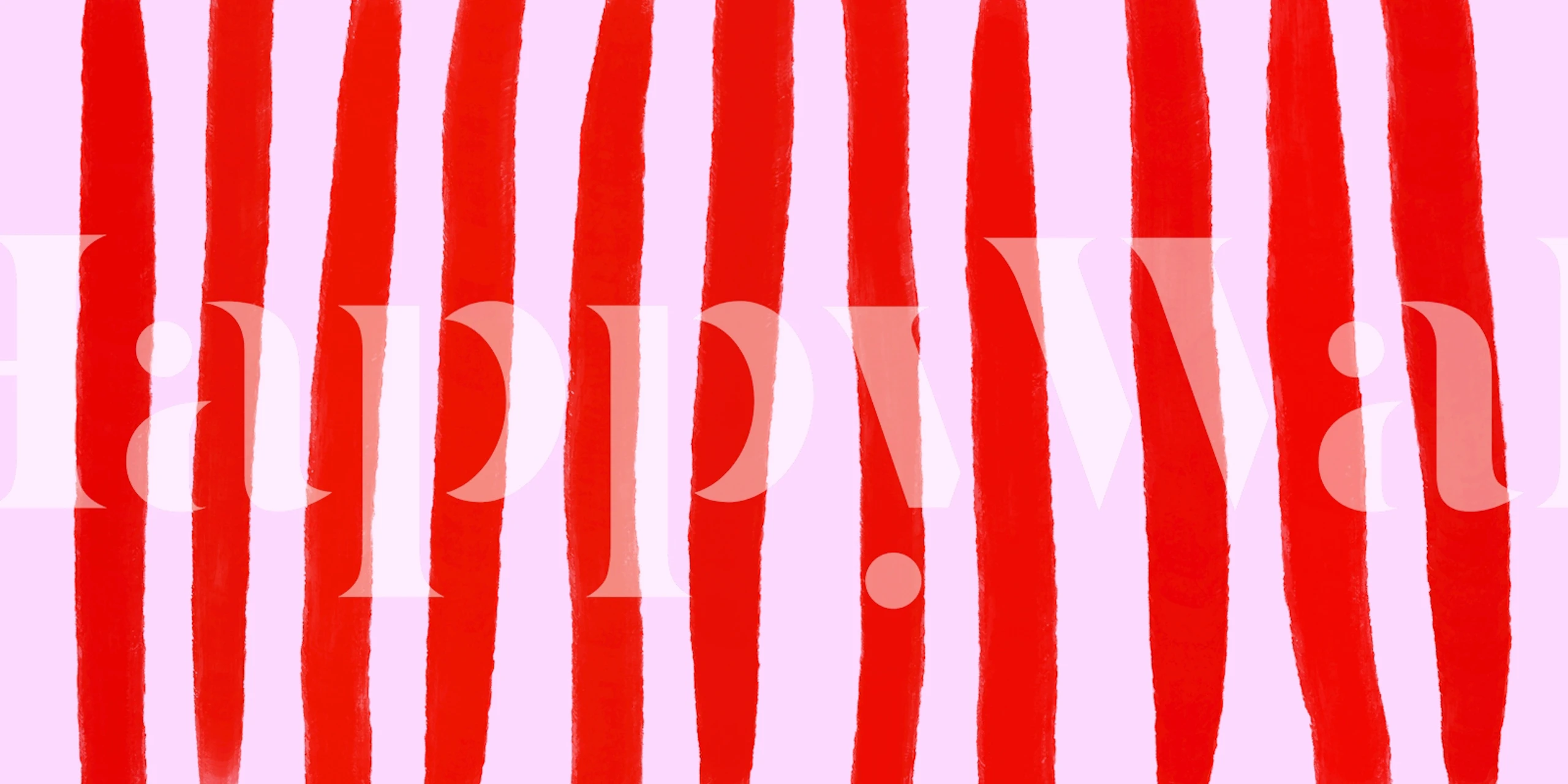Crazy red rose stripes wallpaper in a room