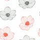 Minimal Line Flowers Black and Red