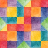Rainbow Watercolor Checkerboard tapetes