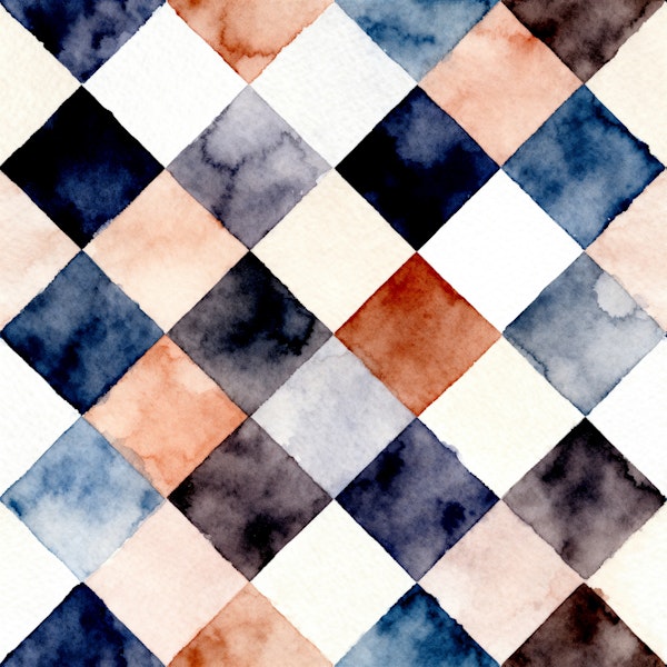 Moody Watercolor Checkerboard