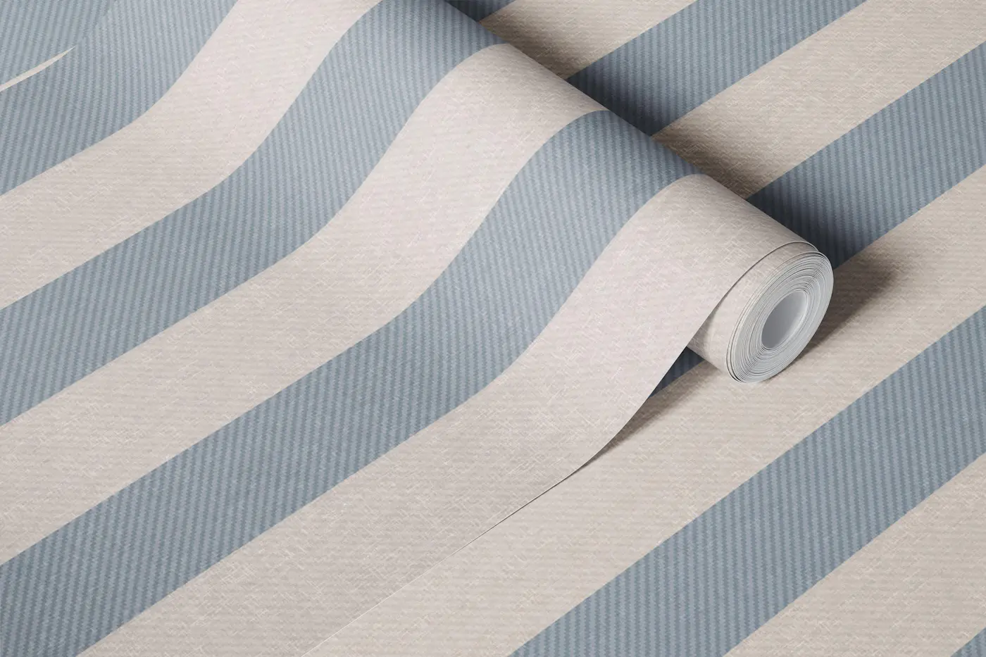 Classic Cabana Stripe Blue Gray wallpaper roll