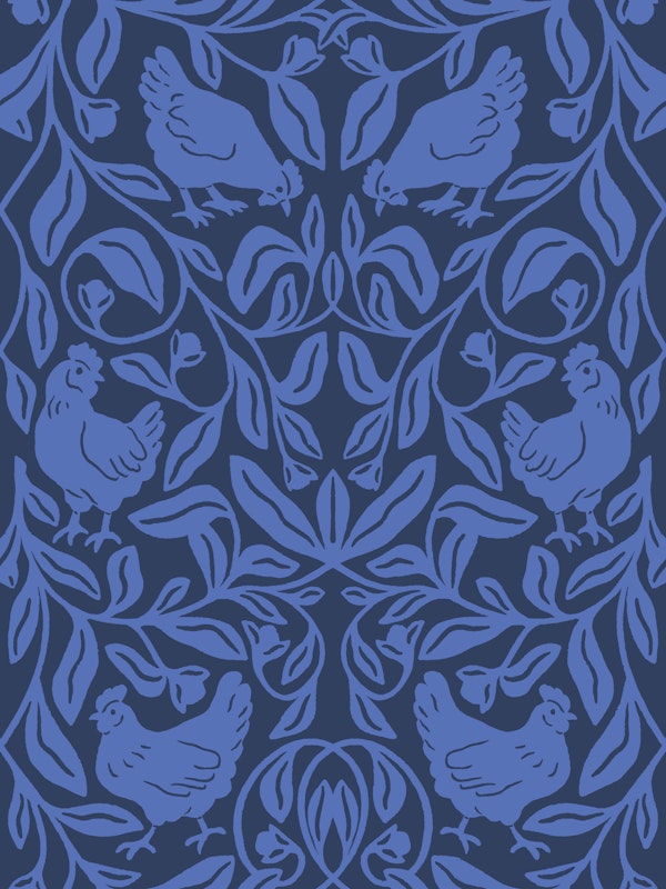 Blue Hens Craftsman Style Pattern