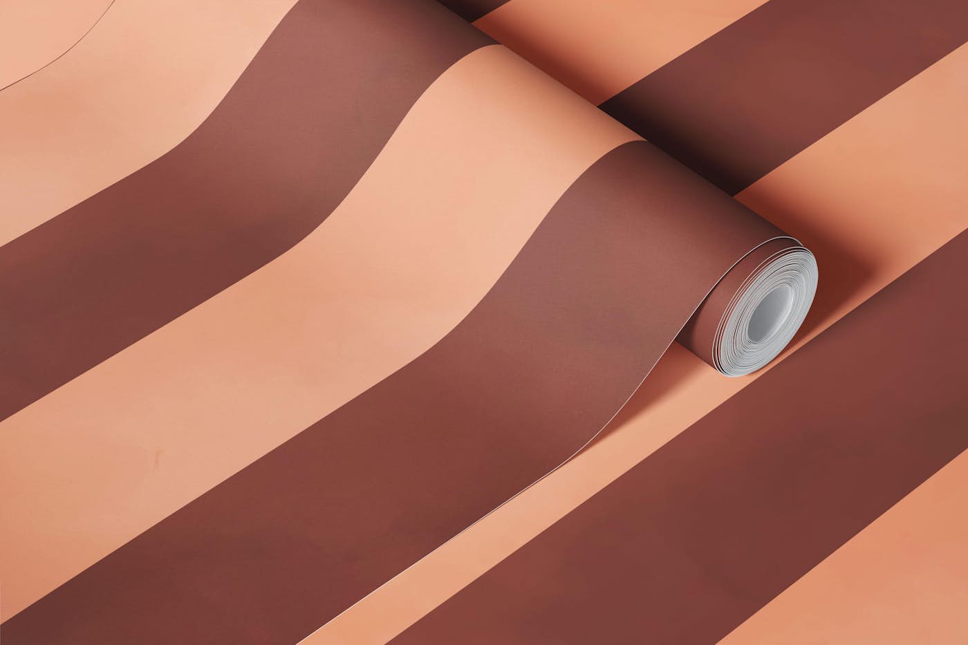 Soft Clay and Mocha Bands wallpaper roll