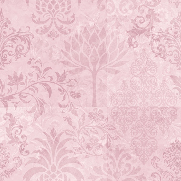 Botanical Damask Drama Blush Pink