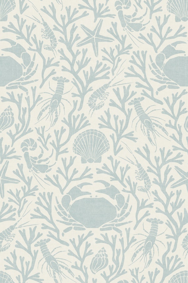Coastal Ocean Crabs and Shells - Muted Green