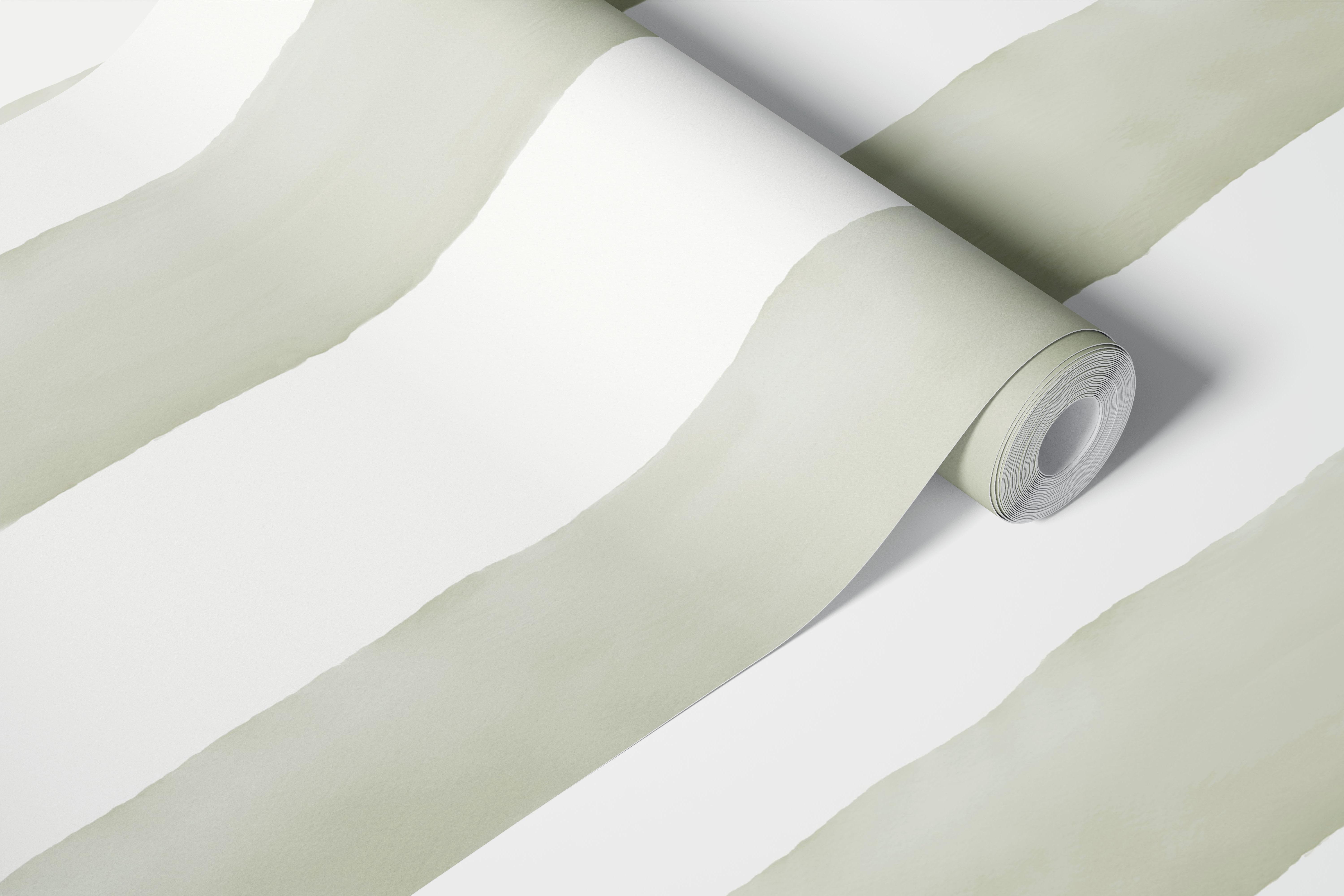 Behang met saliegroene aquarelstrepen in een kamer