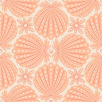Peach Scallop Shells Coral Coastal Boho wallpaper