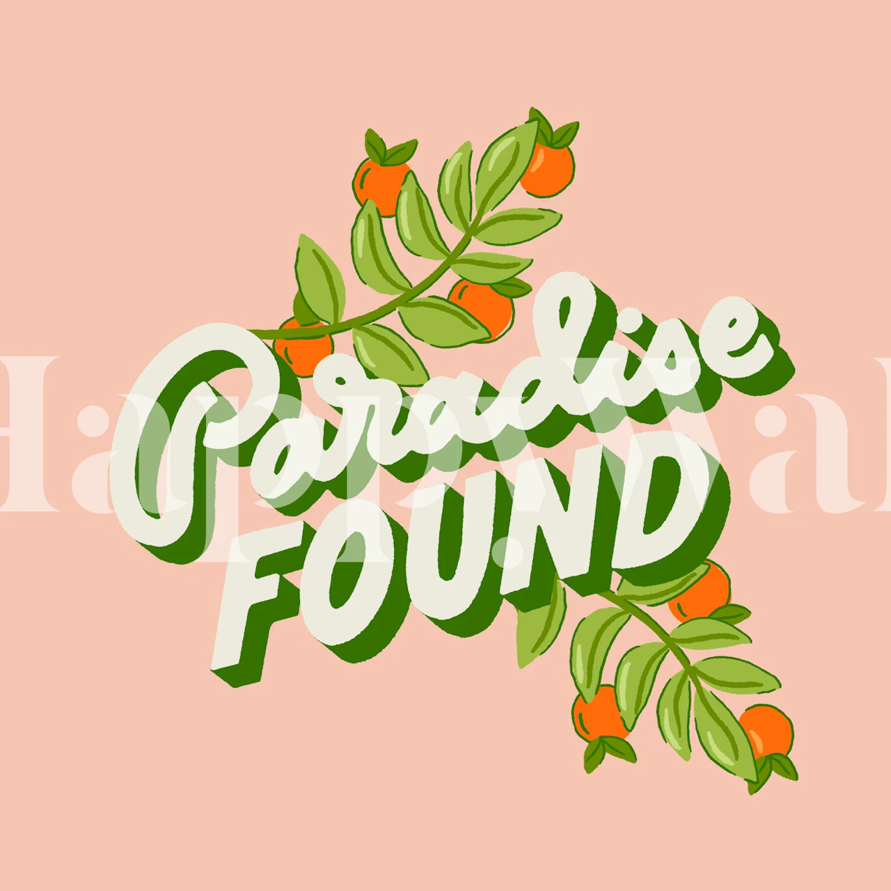 Paradise Found behangontwerp in een kamer