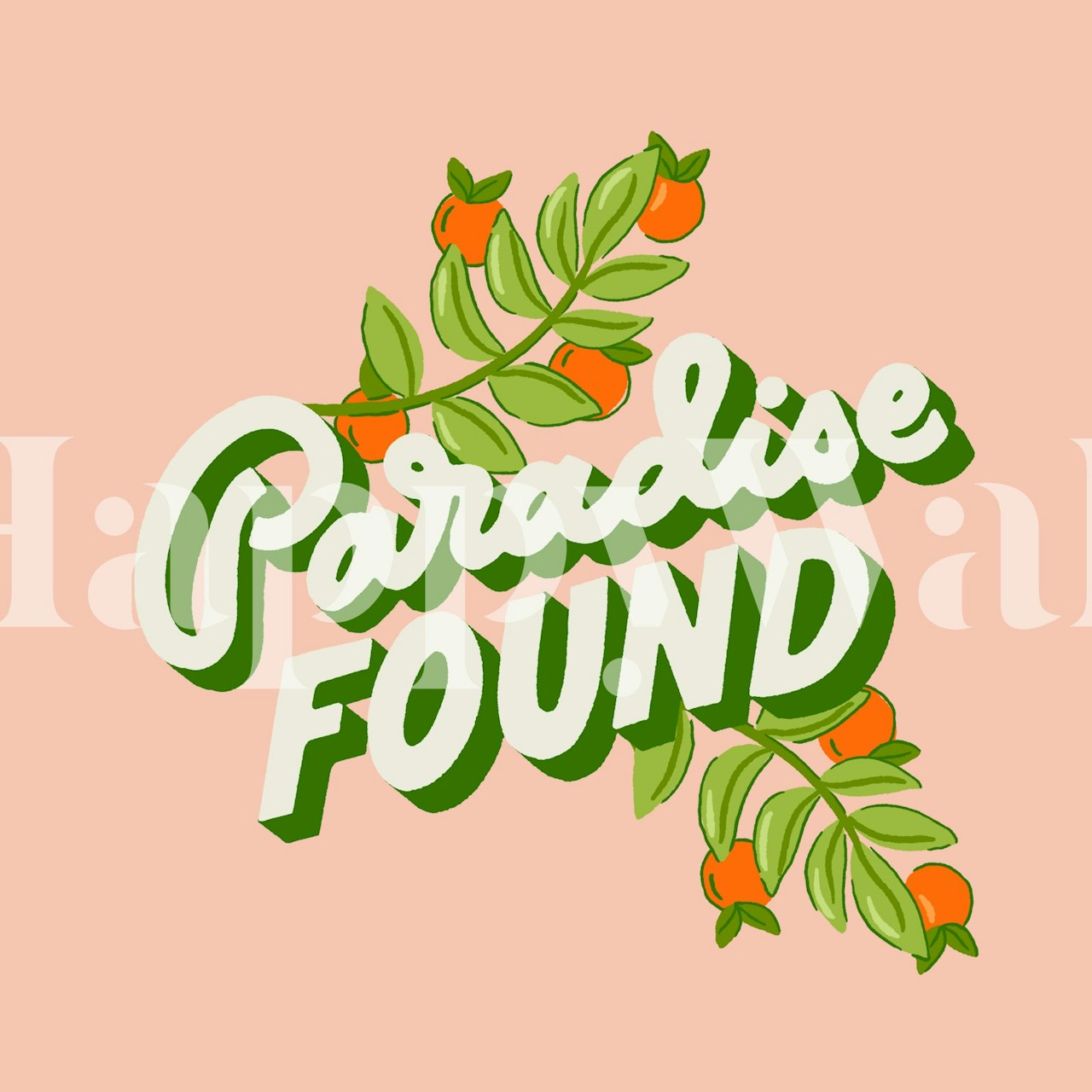 Paradise Found wallpaper design in a room