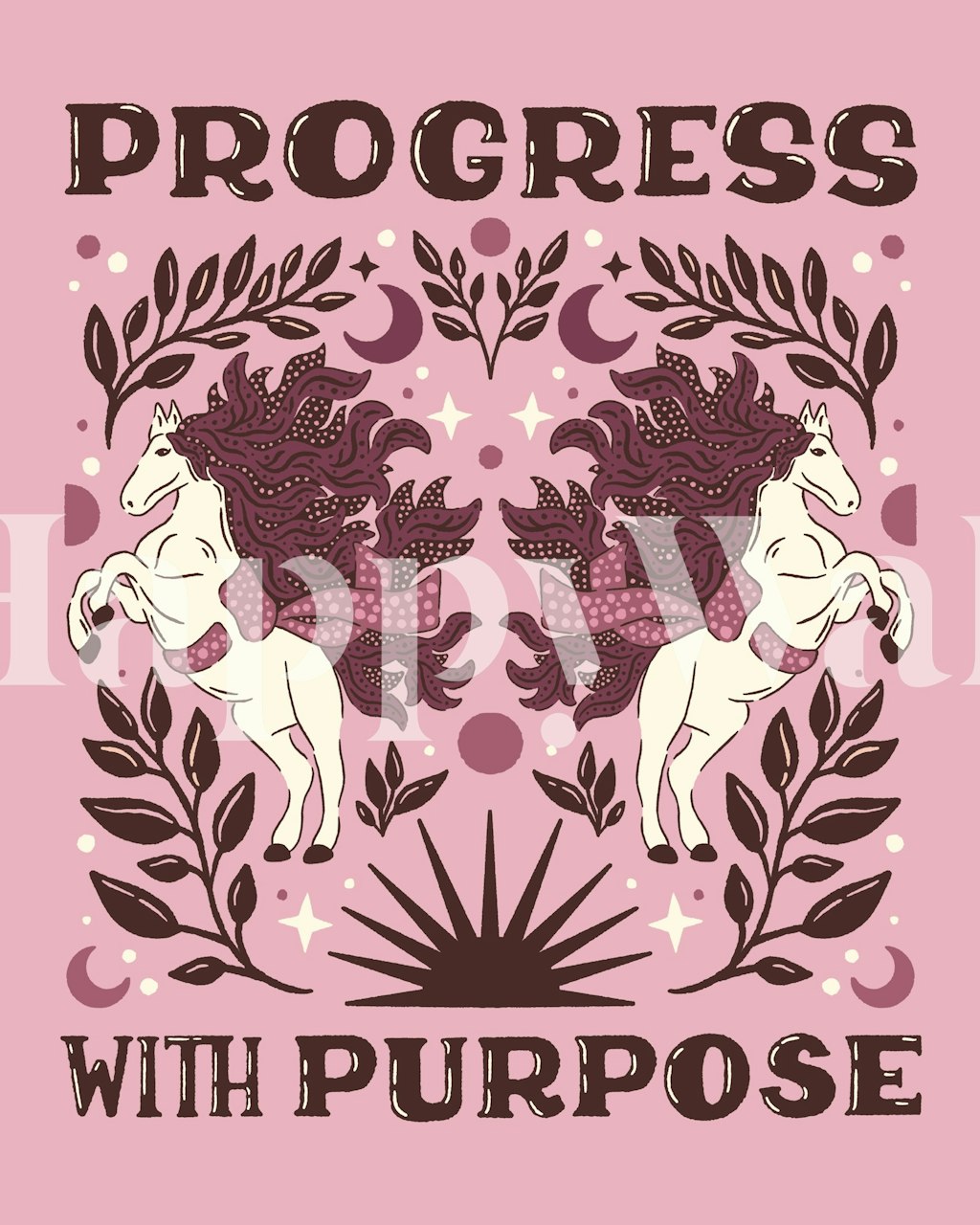 Progress With Purpose Horses wallpaper design