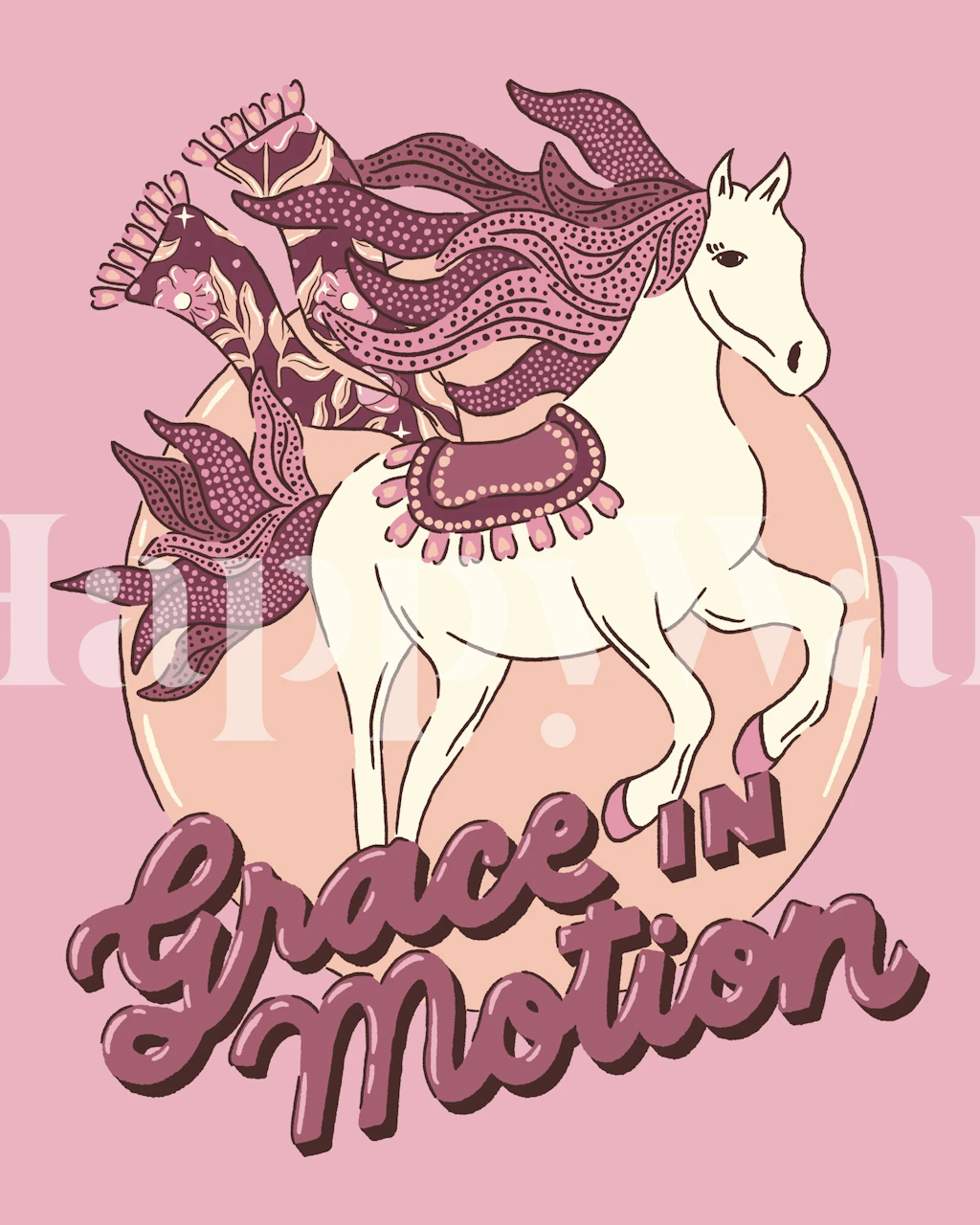 Grace In Motion Horse wallpaper in a room