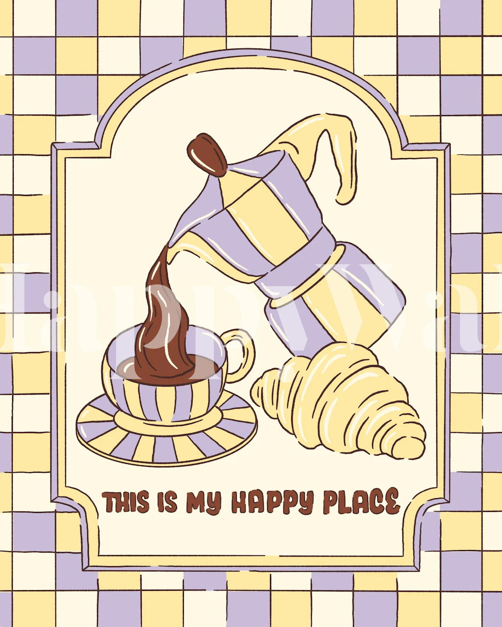 Cozy breakfast coffee poster in a room