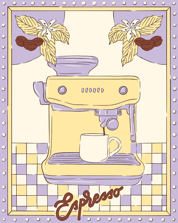 Retro Espresso Machine Poster