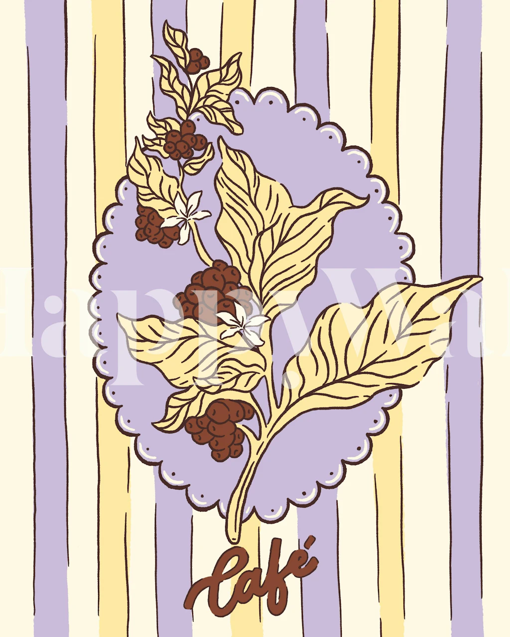 Cafe Botanica Stripes wallpaper in a room