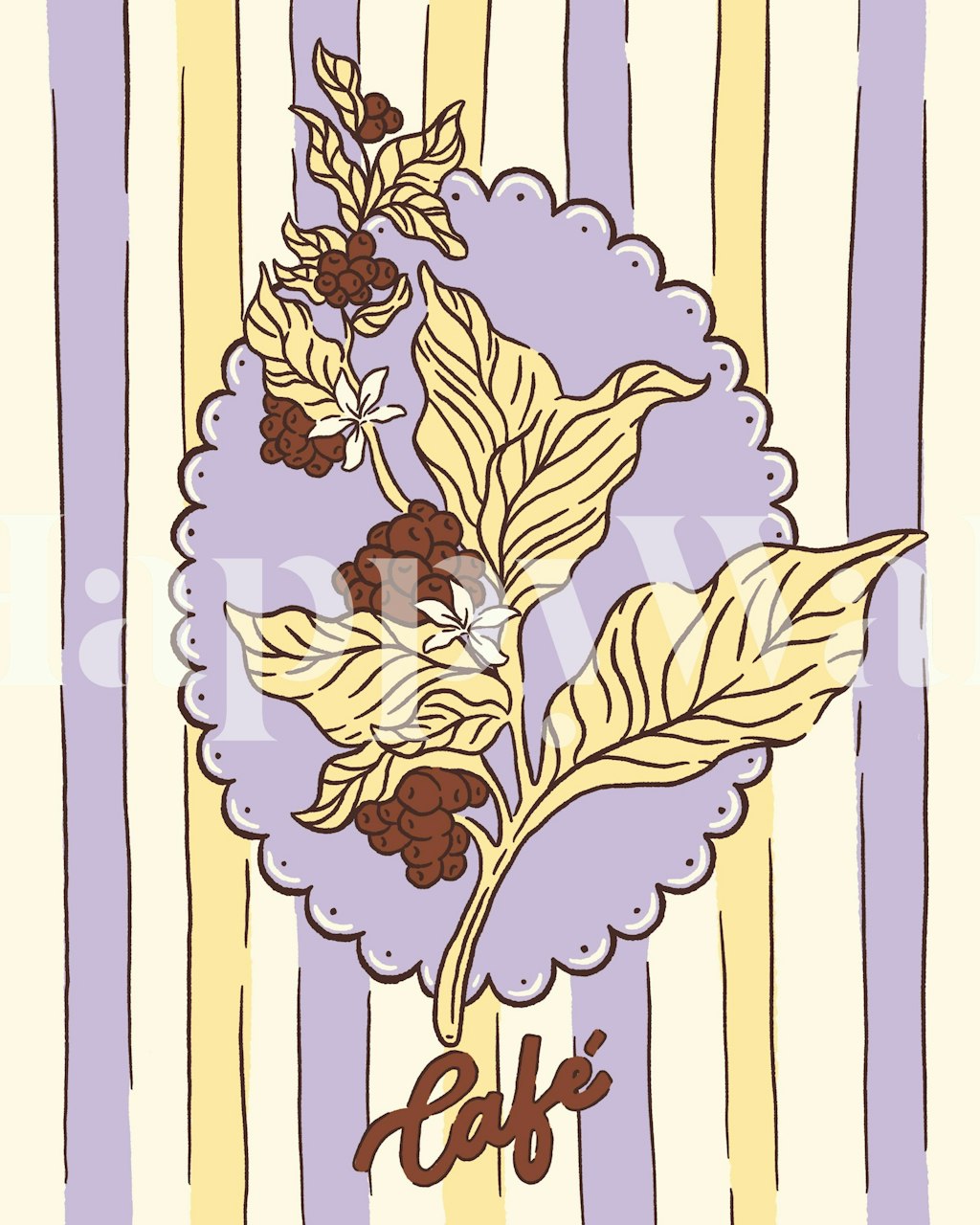 Cafe Botanica Stripes tapet