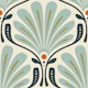 Retro Botanical Fan in Turquoise - S